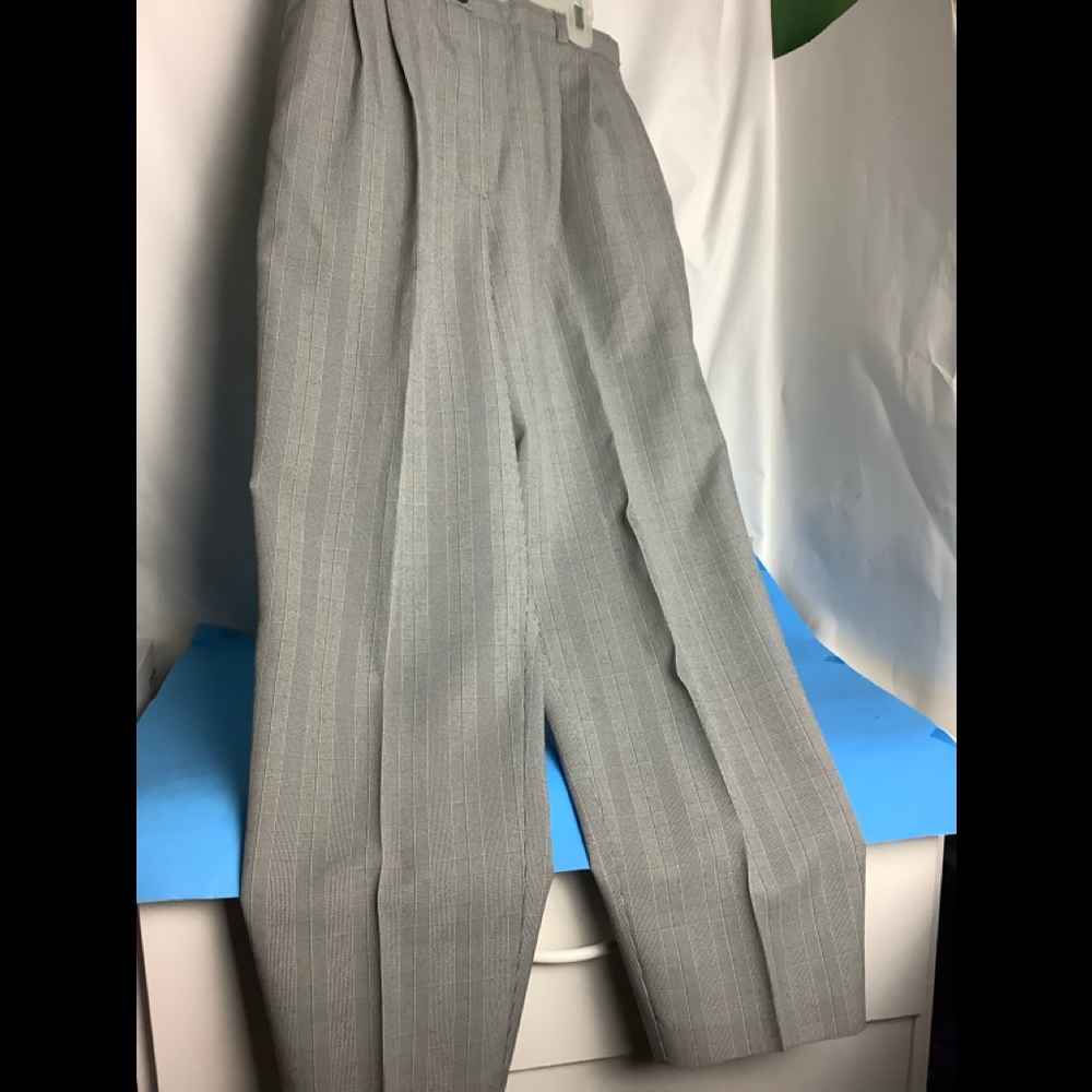 Morton Bernard Zip Button Front Poly Pants